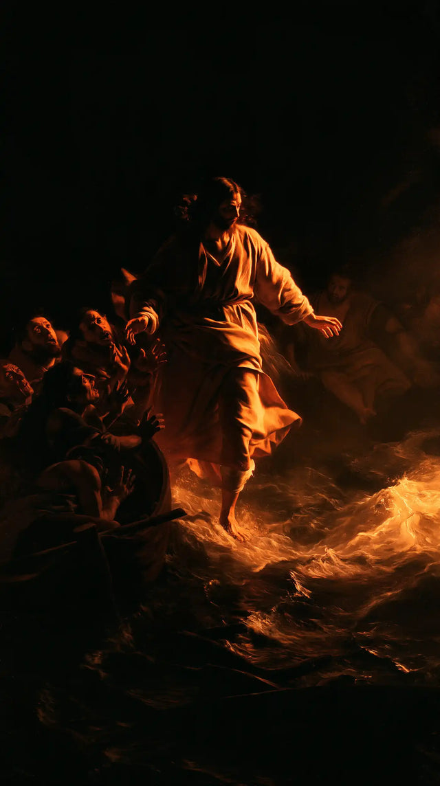 Jesus Walking on Water - Caravaggio Tenebrism · Portrait n° 9