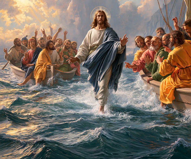 Jesus Walking on Water — Blue amid Wondering Voices
