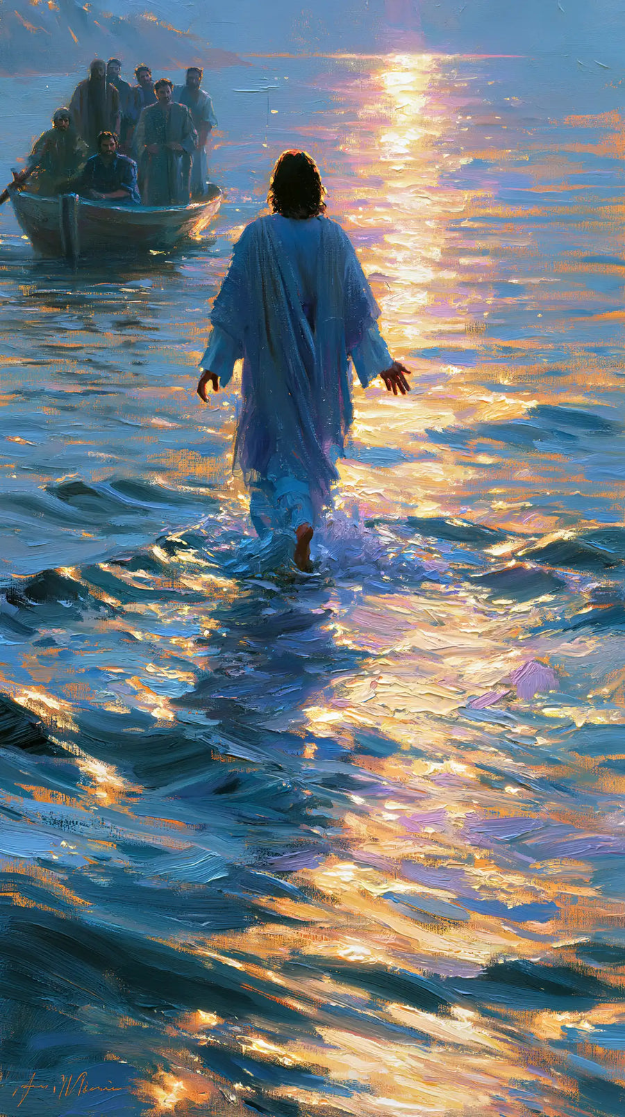 Jesus Walking on Water - Impressionist · Portrait n° 15