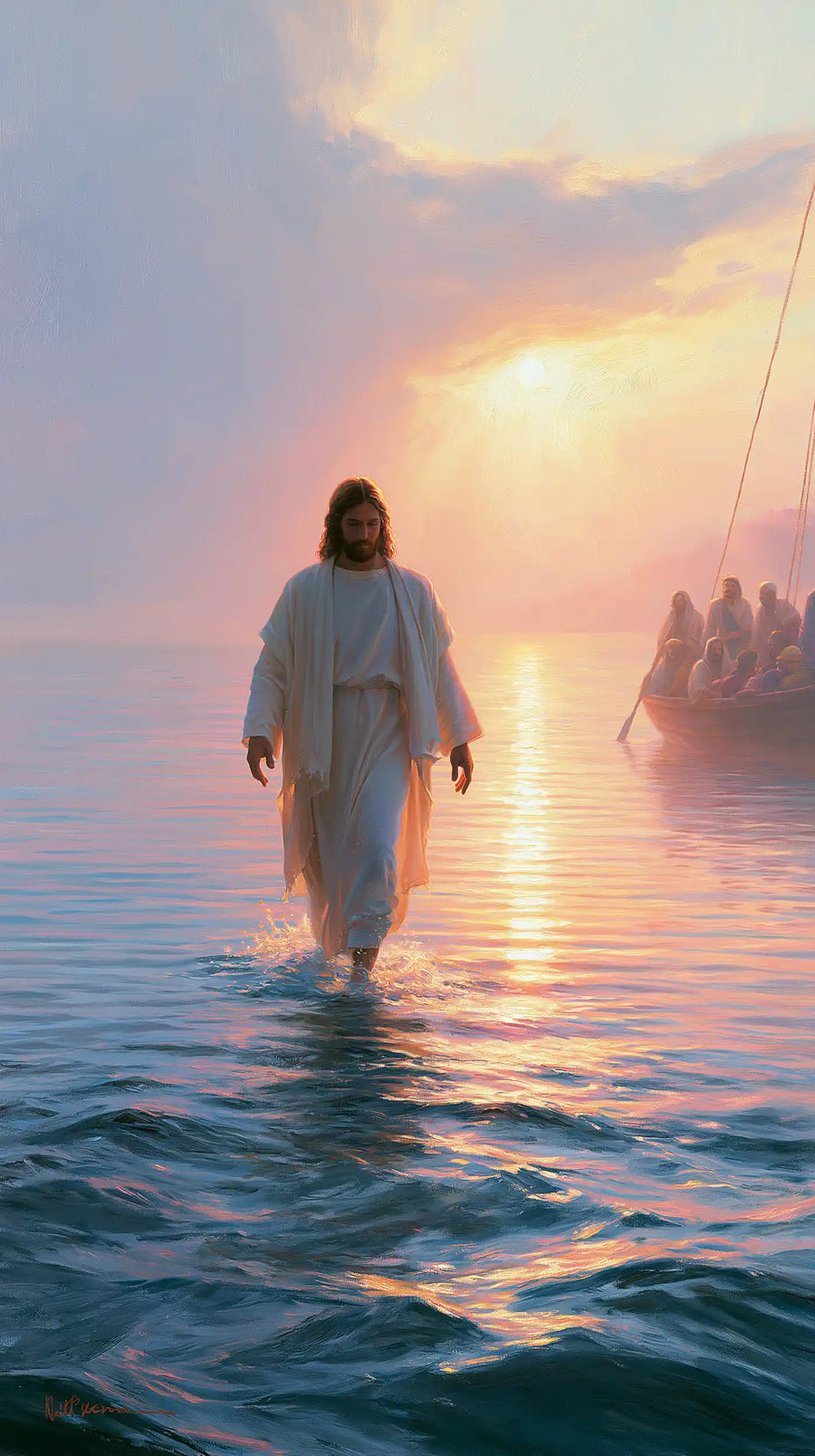 Jesus Walking on Water - Impressionist · Portrait n° 33