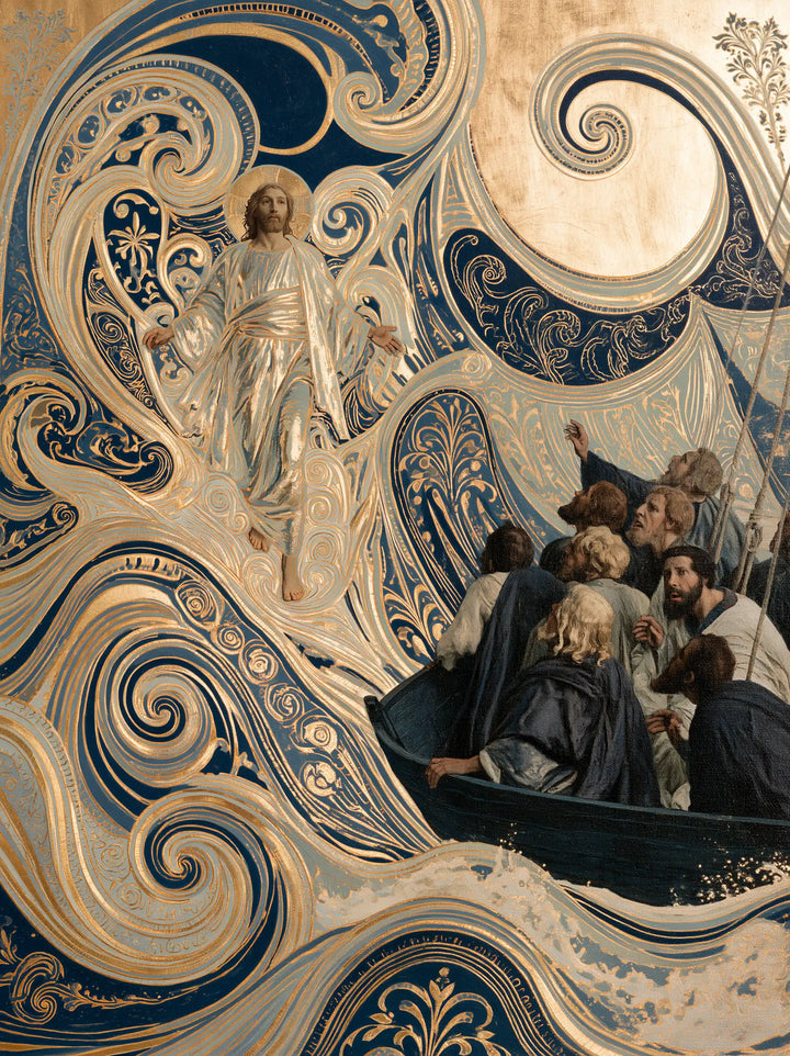 Jesus Walking on Water — The Moonlike Spiral and the Attentive Faces