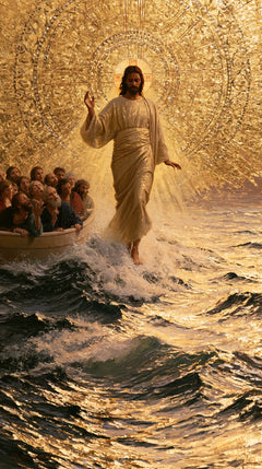 Jesus Walking on Water — The Step beneath the Luminous Dust