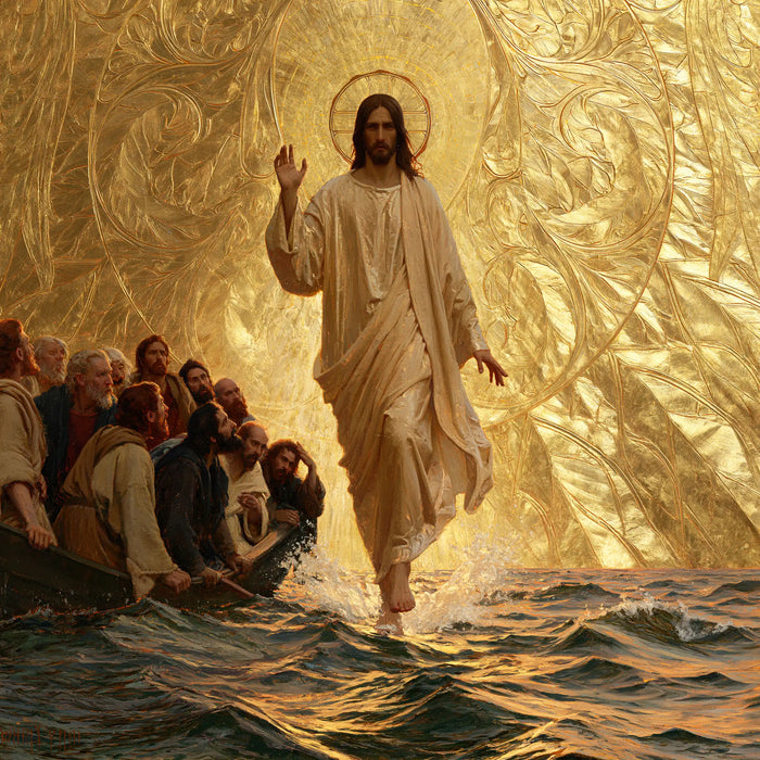 Jesus Walking on Water — Linen before the Golden Sky’s Relief