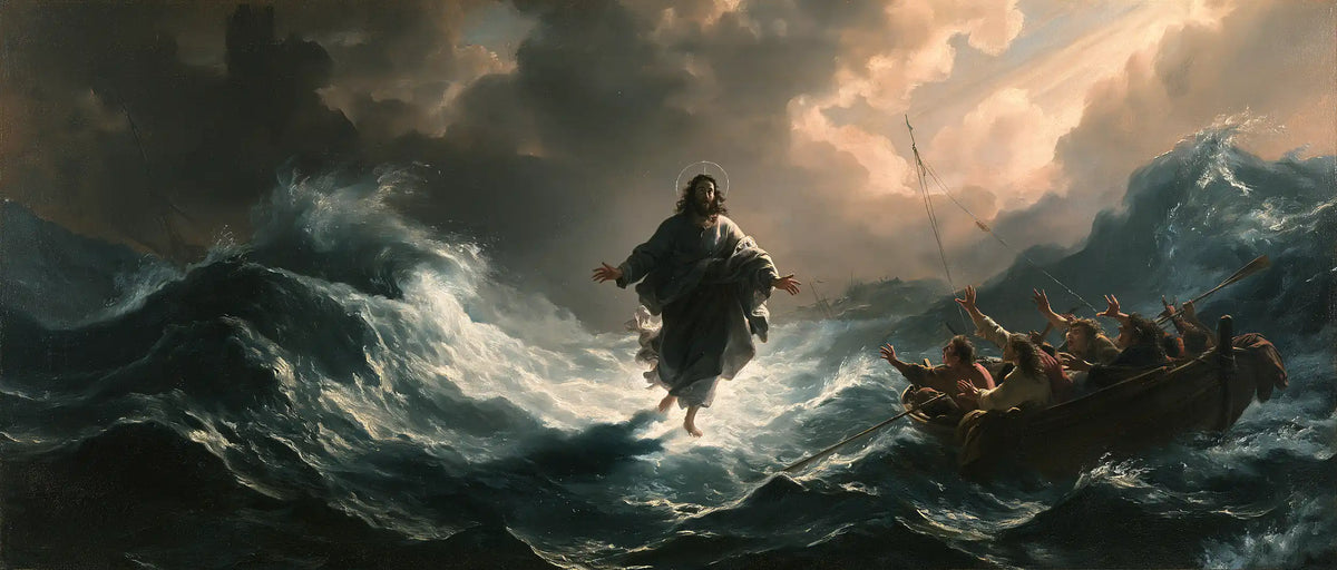 Jesus Walking on Water — The Horizon in Rose Light
