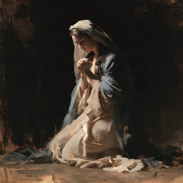 Virgin Mary in Prayer - Black and Gold · Square n° 4