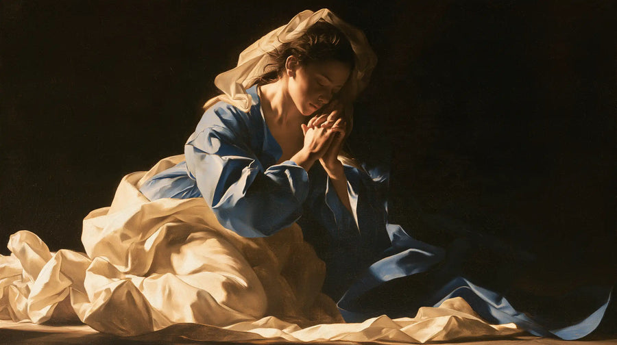 Virgin Mary in Prayer - Caravaggio Tenebrism · Landscape n° 8