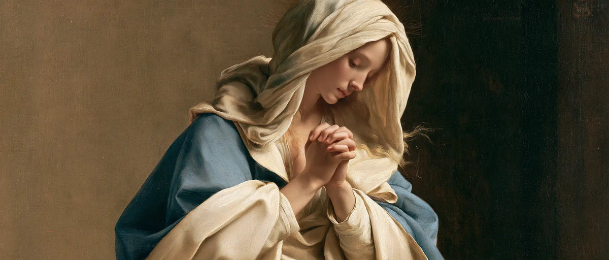 Virgin Mary in Prayer — The Soft Veil and Joined Hands