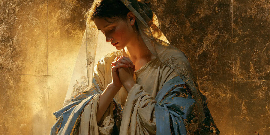 Virgin Mary in Prayer - Sacred Gold · Landscape n° 24