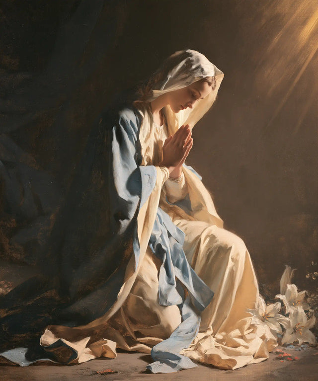 Virgin Mary in Prayer — The Breath of the Pale Veil