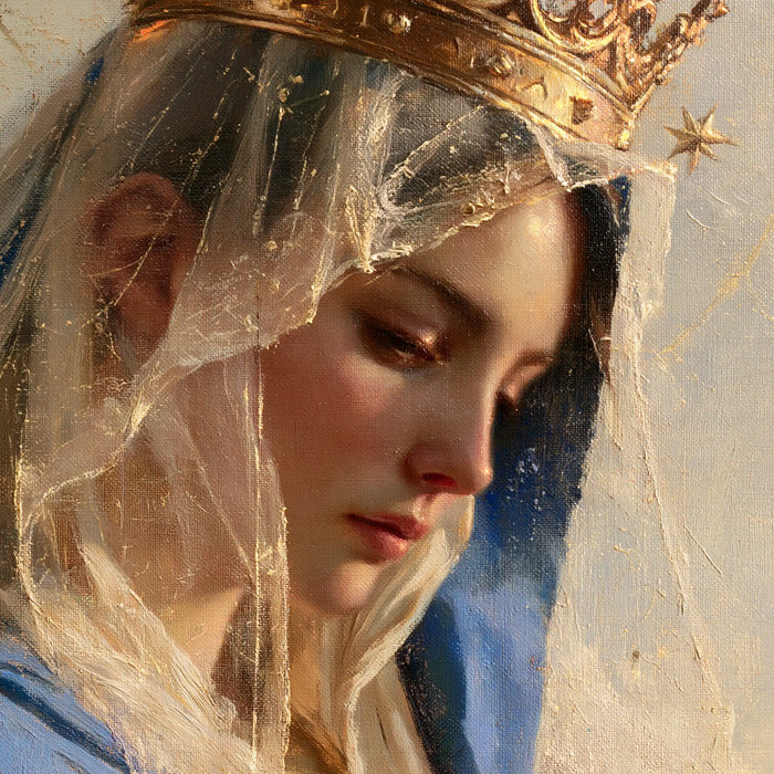 Mary, Queen of Heaven — The Profile Beneath the Veil of Luminous Threads