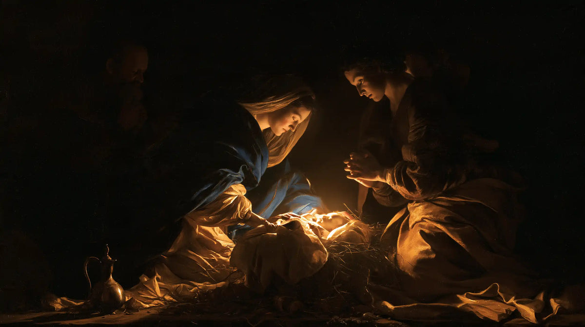 The Nativity — Two Faces at the Golden Cradle