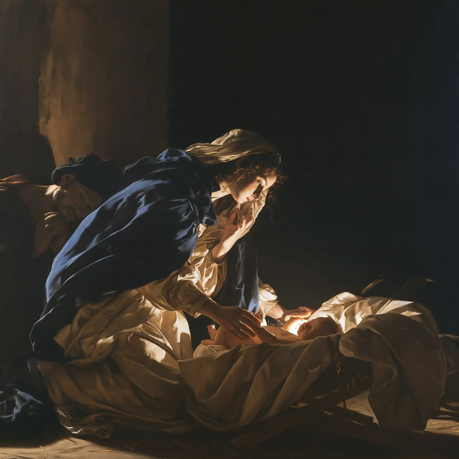 The Nativity - Caravaggio Tenebrism · Square n° 1