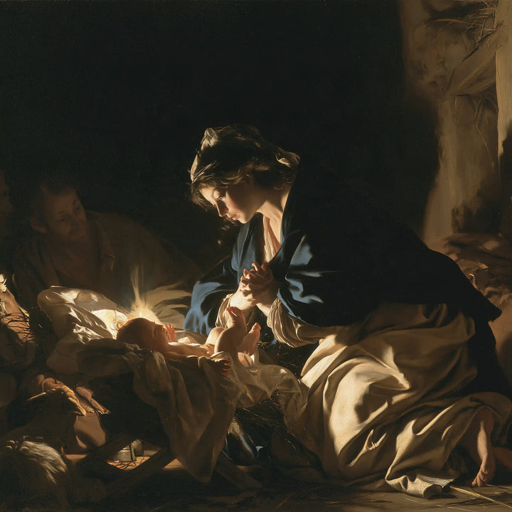 The Nativity - Caravaggio Tenebrism · Square n° 5