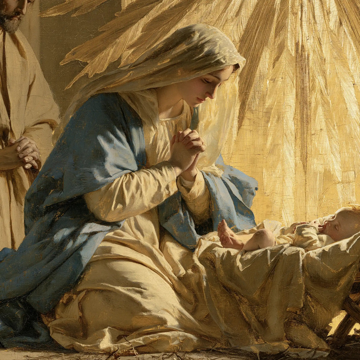 The Nativity — Reverence Beneath Descending Rays