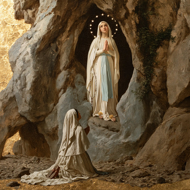 Our Lady of Lourdes with Saint Bernadette · Square no. 8