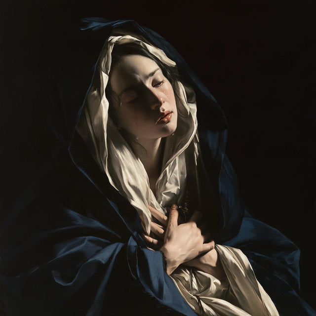 Our Lady of Sorrows - Caravaggio Tenebrism · Square n° 9