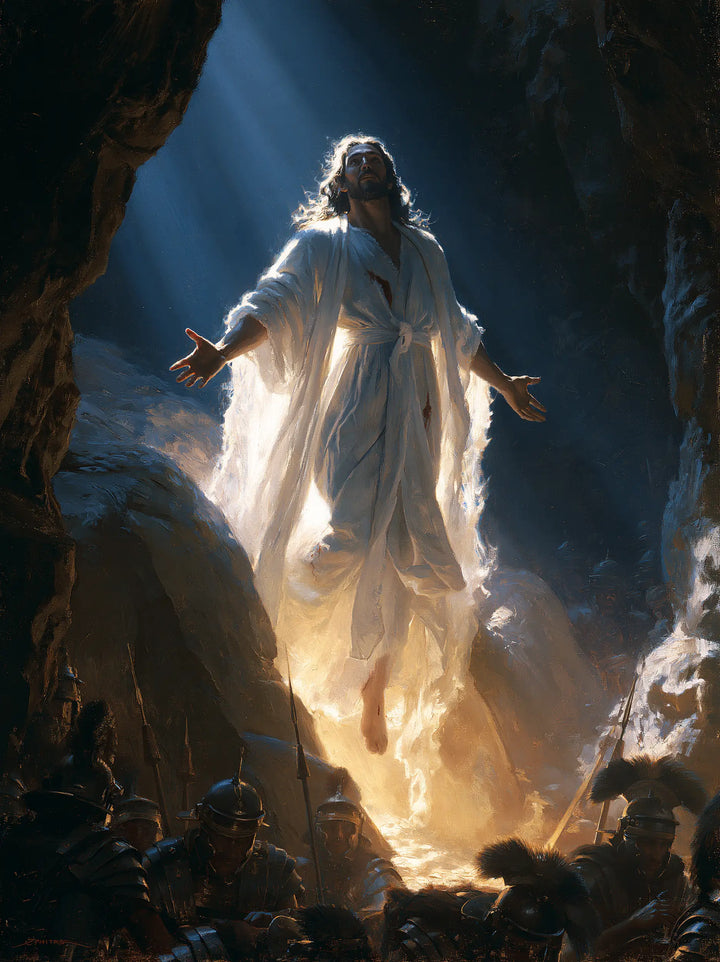 The Resurrection of Jesus Christ — White beside the Raised Stone