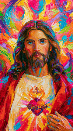 Sacred Heart of Jesus – Ultra-Vibrant Expressionism · Portrait no. 1