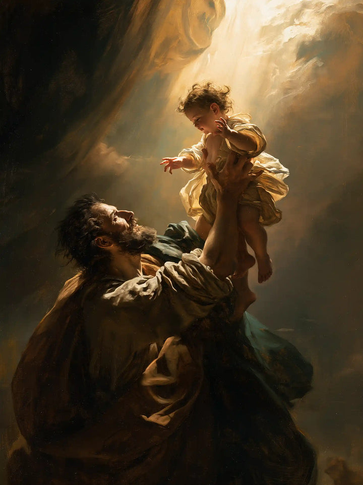Saint Joseph with the Child Jesus – Theatrical Baroque · Portrait no. 6