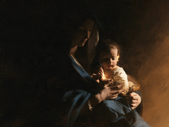 Virgin Mary and Child Jesus - Black and Gold · Landscape n° 4