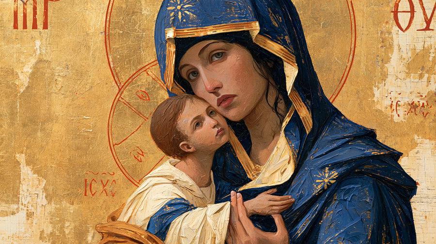 Virgin Mary and Child Jesus - Contemporary Byzantine · Landscape n° 11