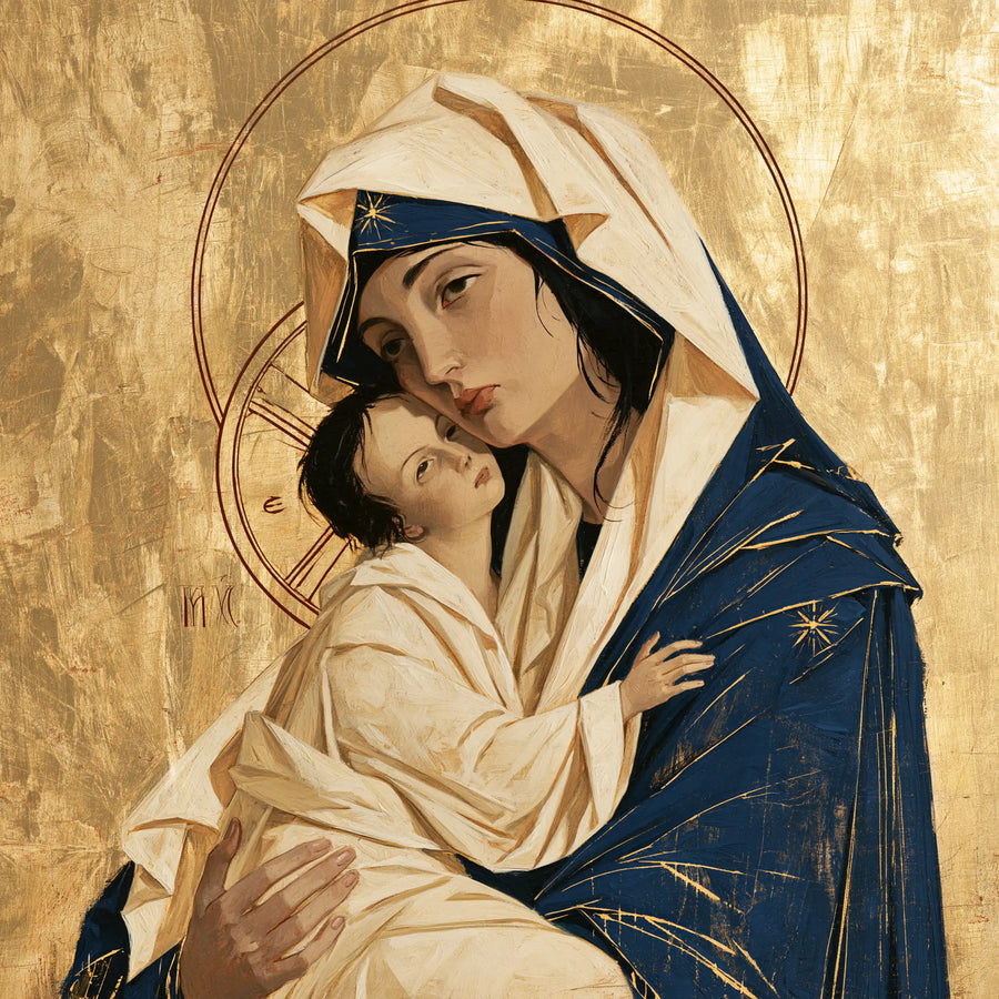 Virgin Mary and Child Jesus - Contemporary Byzantine · Square n° 3