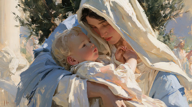 The Virgin and Child — The Raised Hand Beneath the Slanting Veil