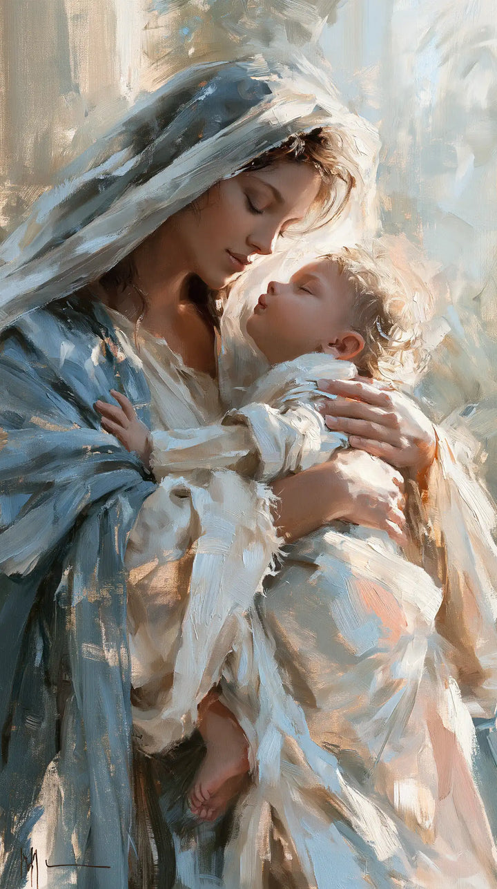 The Virgin and Child — The Meeting Within the Blue-Grey Veil