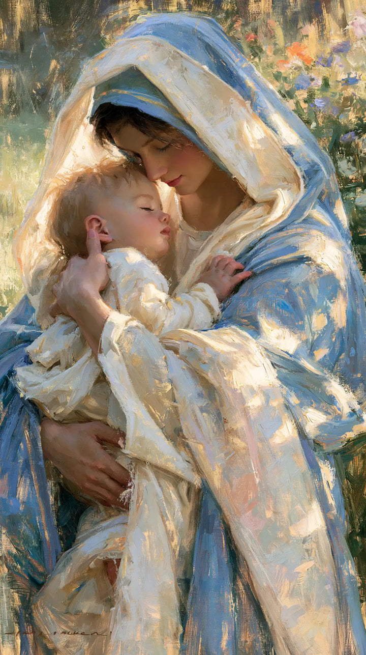 The Virgin and Child — Two Profiles in the Golden Garden