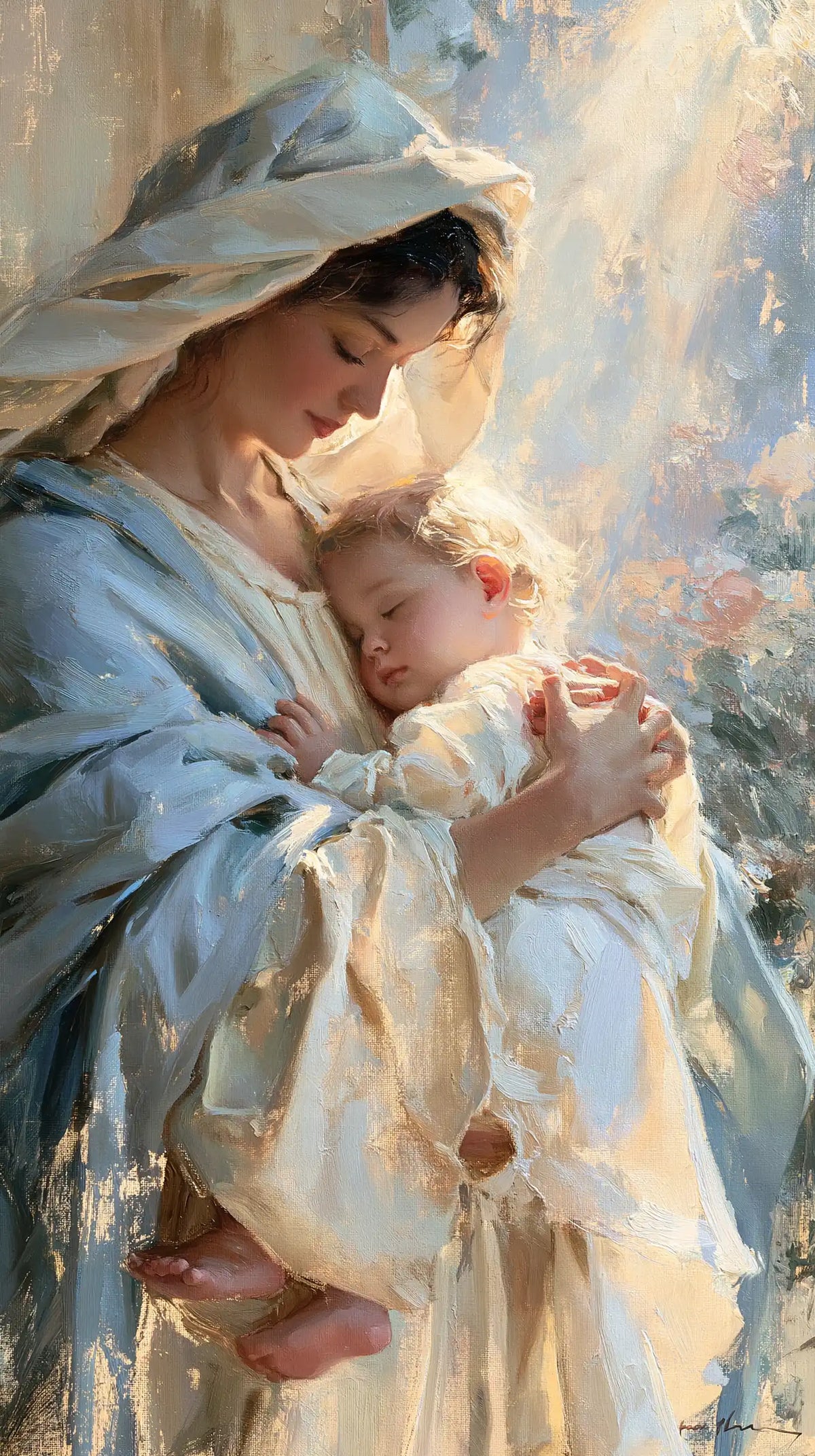 The Virgin and Child — The Sleeping Cheek Beneath the Broad Veil