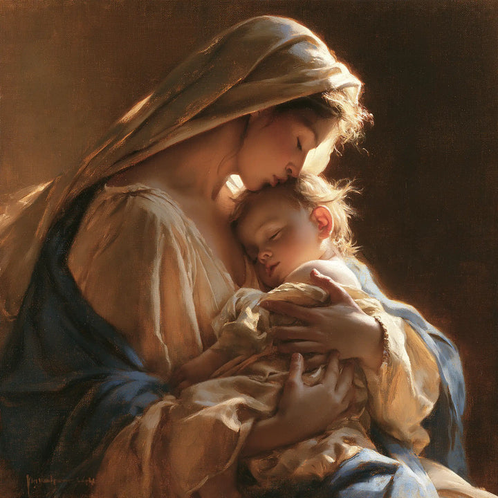 Virgin Mary and Child Jesus - Mary Embracing the Child Jesus · Square n° 4