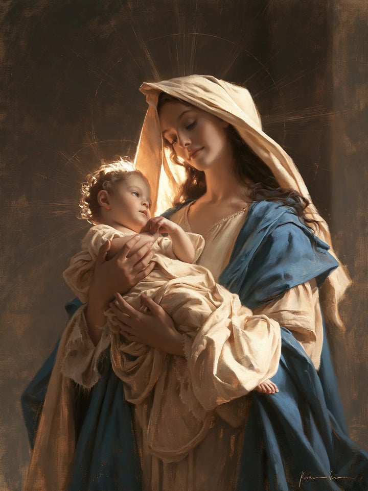 The Virgin and Child — The Little Presence Offered in Her Arms