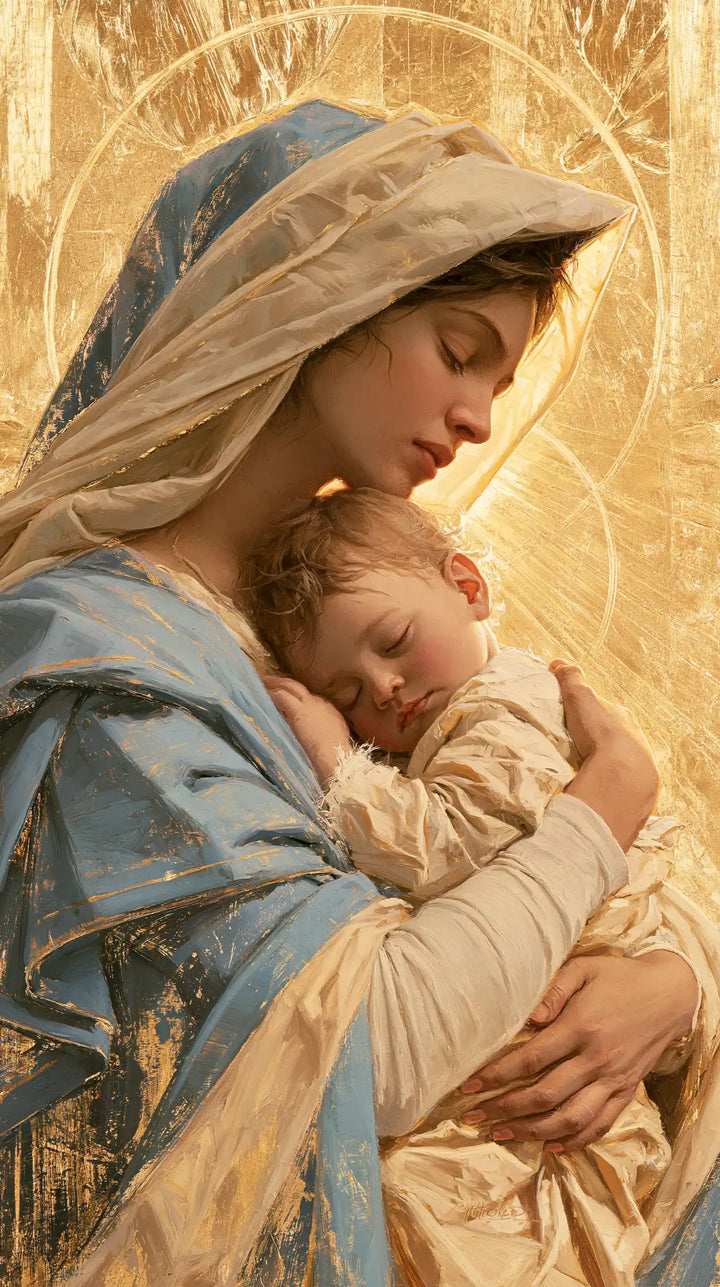 Virgin Mary and Child Jesus - Sacred Gold · Portrait n° 8