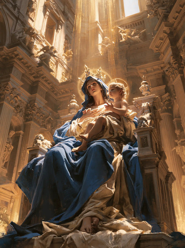 Virgin Mary and Child Jesus - Sacred Monumental View · Portrait n° 25